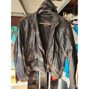 Mens leather Bomber jacket- 48R
